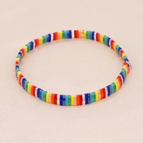 Miyuki Tila Bead Rainbow bracelet - Picture 5 of 5